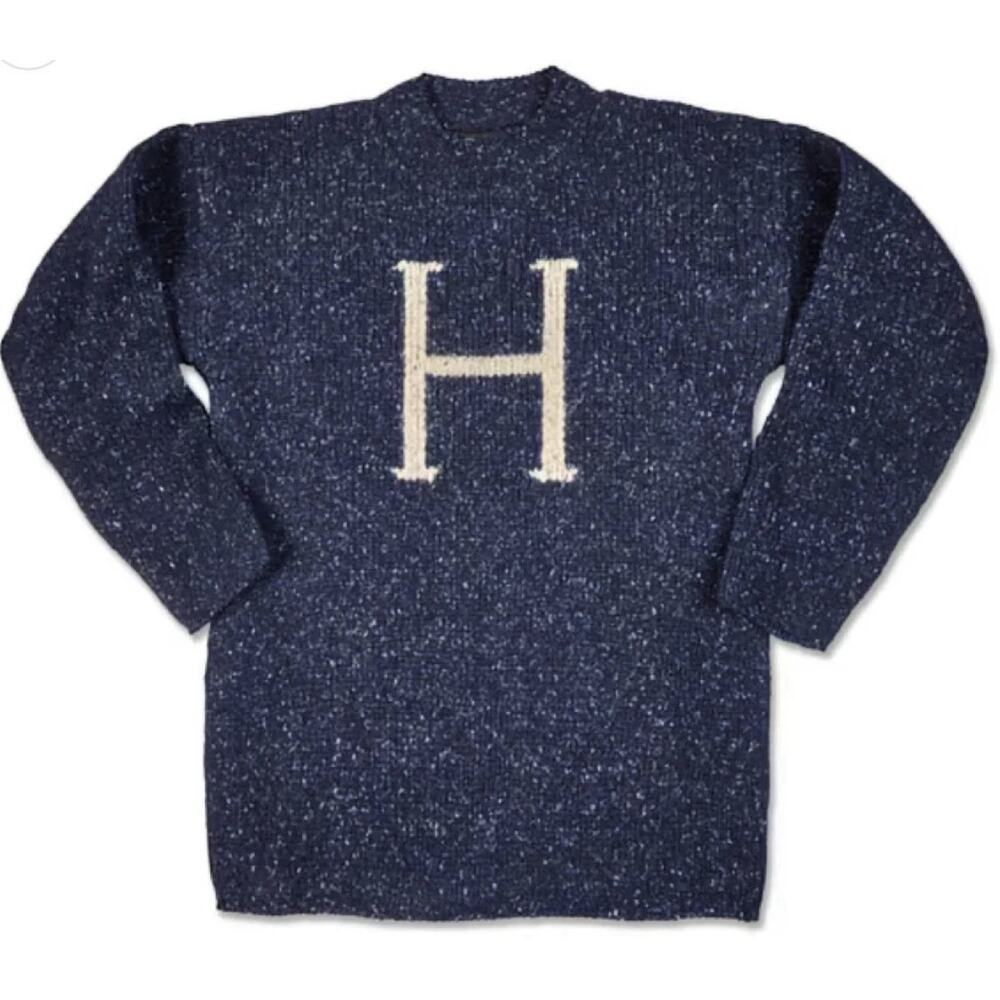 Harry Potter Wizarding World H Initial Sweater Blue Wool Silk Scotland M